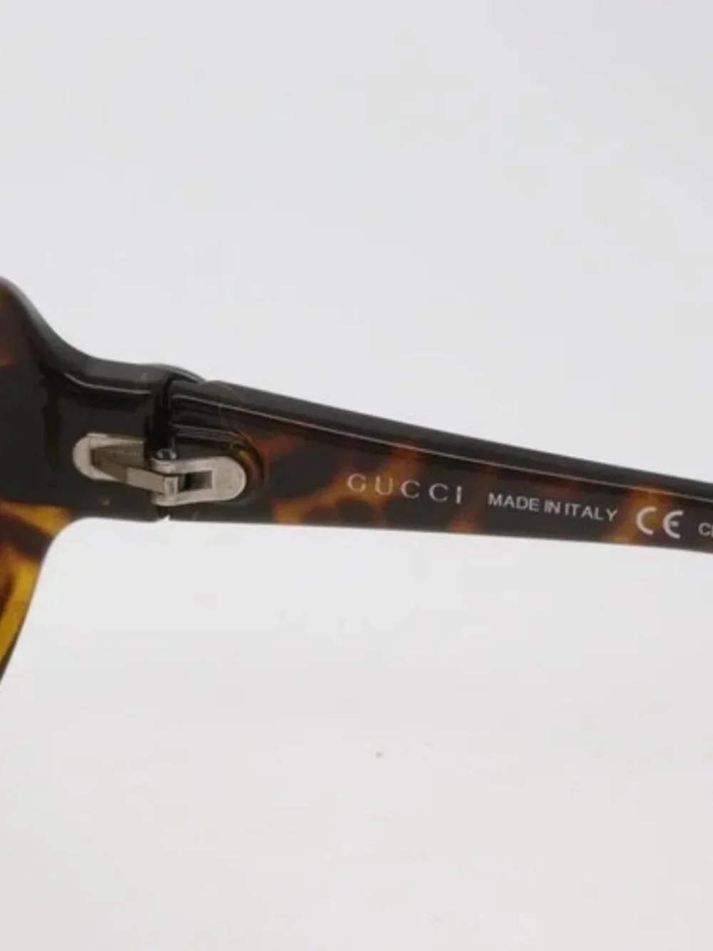 GUCCI Tortoise Pattern Sunglasses Plastic Brown Silver Auth BA13261